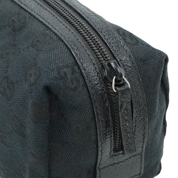 Gucci GG Canvas Leather Cosmetic Pouch Black - Picture 4 of 7